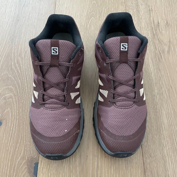 Salomon Shoes Women 8.5 Kaneo W 413812 Hiking Peppercorn Mahogany Burgundy - Picture 4 of 14